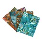 Turquoise Batik Cotton Fat Quarters 4 Pack image number 1