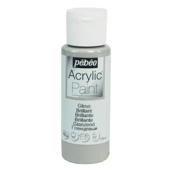 Pebeo Steel Grey Gloss Acrylic Craft Paint 59ml image number 1