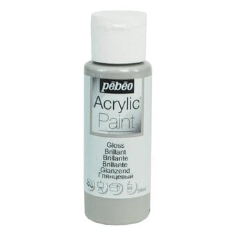 Pebeo Steel Grey Gloss Acrylic Craft Paint 59ml