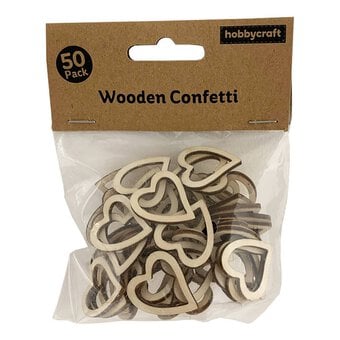 Wooden Heart Confetti 50 Pack image number 2