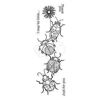 Woodware Beetle Flower Clear Stamp Set 4 Pieces