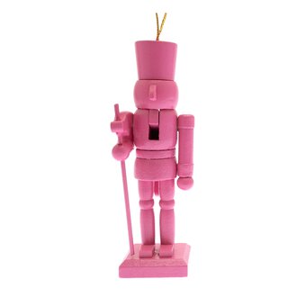 Hanging Pink Nutcracker Decoration 13cm