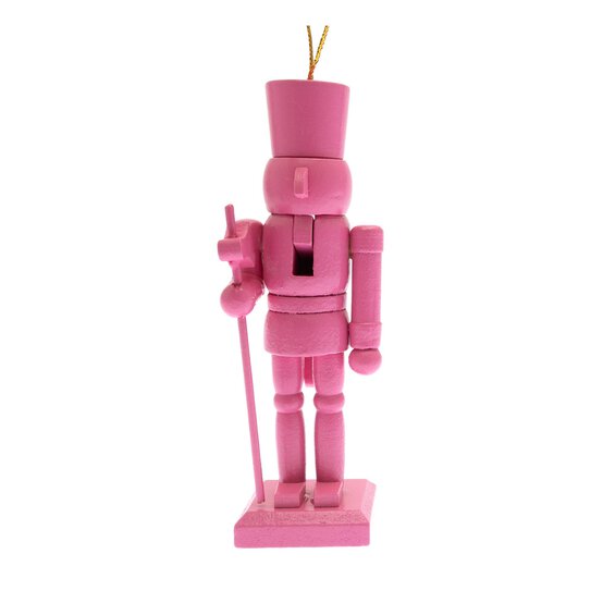 Hanging Pink Nutcracker Decoration 13cm image number 2