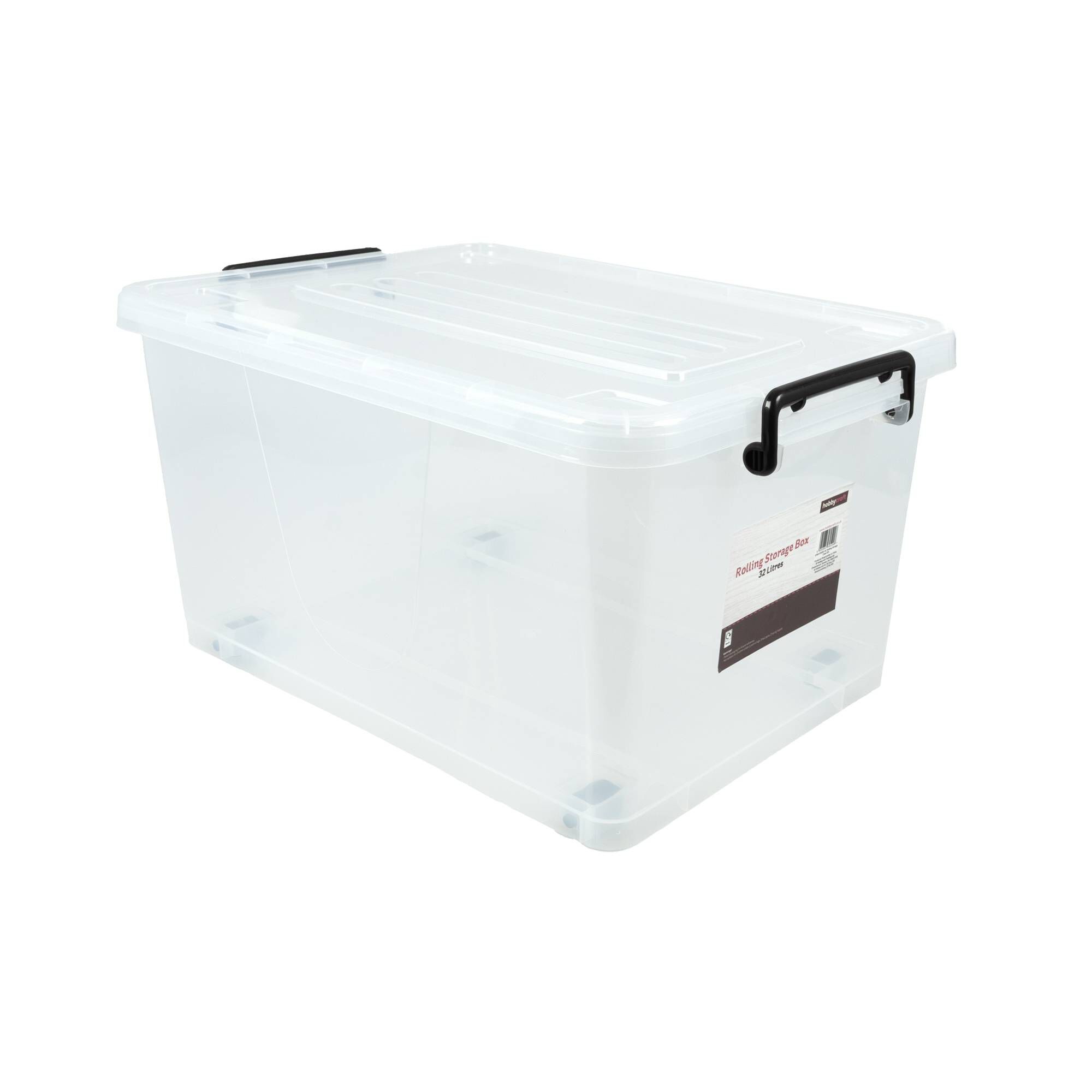 Clear Rolling Storage Box 32 Litres | Hobbycraft