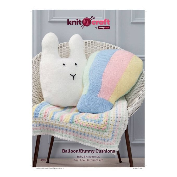 Knitcraft Balloon and Bunny Cushions Digital Pattern 0085 image number 1