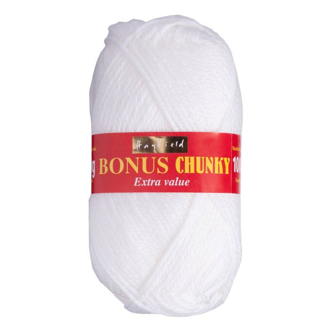 Hayfield White Bonus Chunky Yarn 100g (961) image number 1