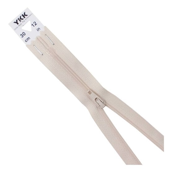 YKK Light Beige Dress and Skirt Zip 30cm image number 1