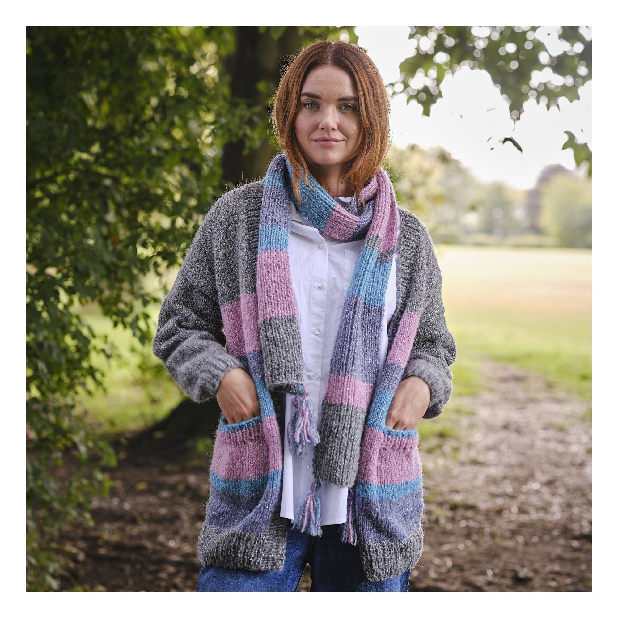 Knitcraft Stripe Cardigan And Scarf Digital Pattern 0350 Hobbycraft knitcraft-stripe-cardigan-and-scarf-digital-pattern-0350-hobbycraft