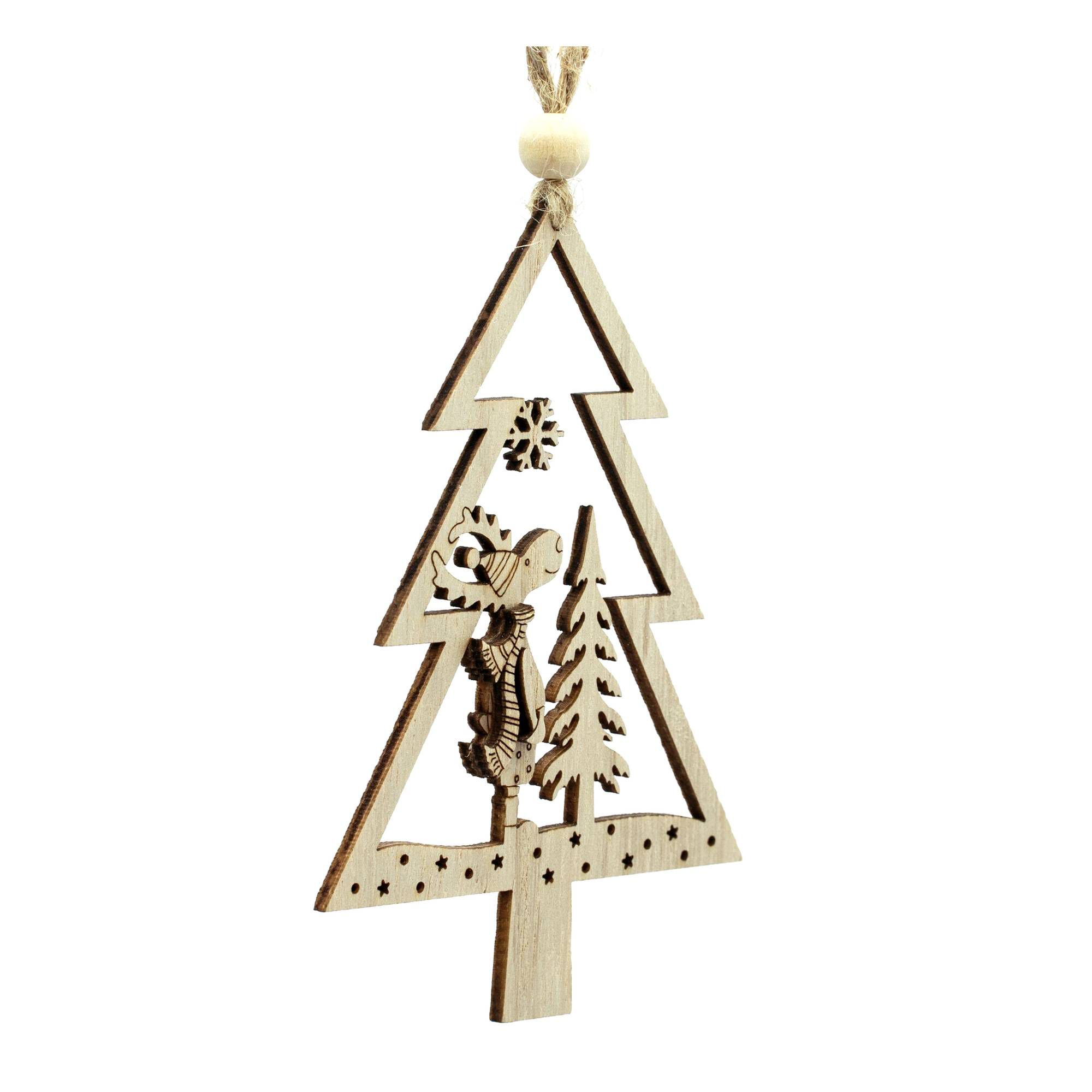 Reindeer CutOut Wooden Tree Decoration Hobbycraft