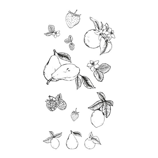 Sizzix Botanical Fruit Stamp Set 19 Pieces image number 3