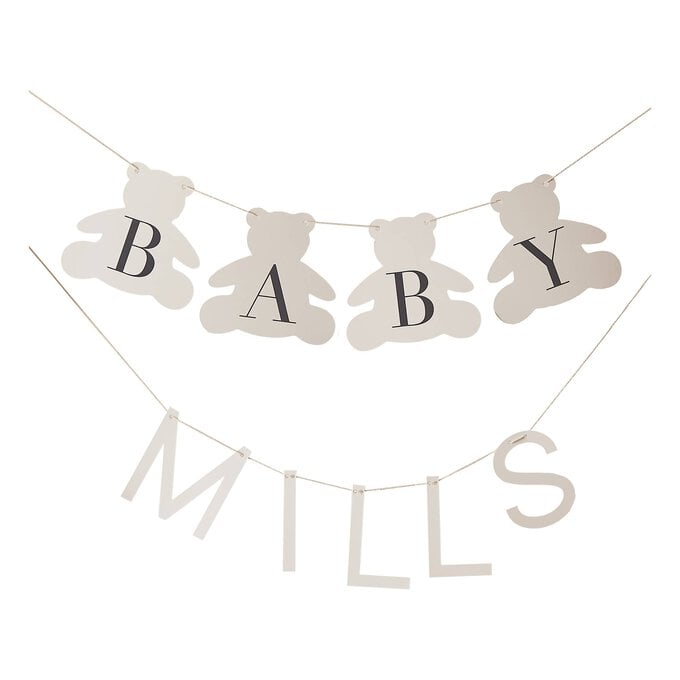 Ginger Ray Customisable Baby Bear Bunting 2m image number 1
