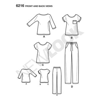 New Look Just 4 Knits Women's Separates Sewing Pattern 6216 image number 2