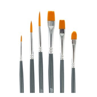 Winsor & Newton Foundation Watercolour Short Handle Brushes 6 Pack