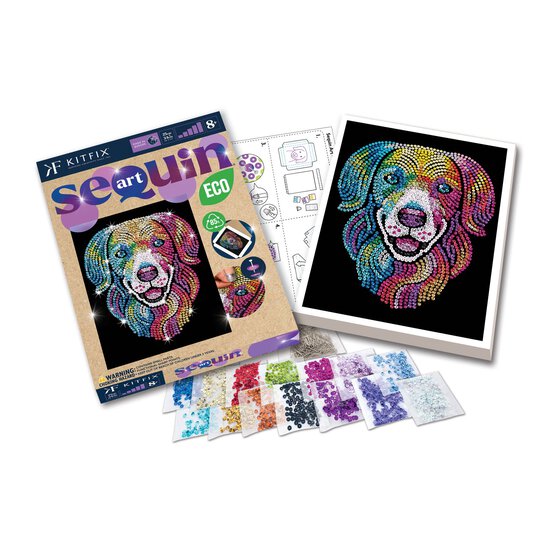 Kitfix Harlequin Hound Sequin Art Purple Kit image number 4