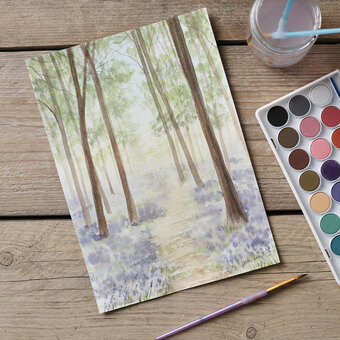 How to Paint a Watercolour Bluebell Woodland
