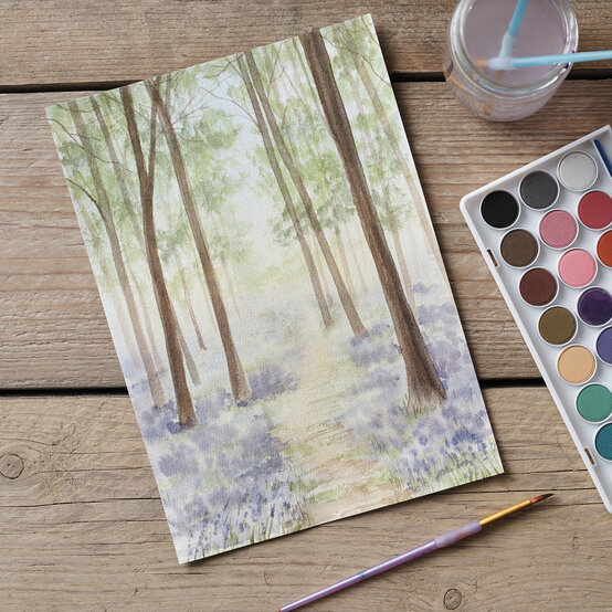 How to Paint a Watercolour Bluebell Woodland image number 1
