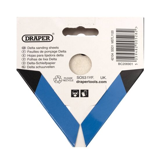 Draper Delta Sanding Sheets with Hook and Loop 93mm 10 Pack image number 4