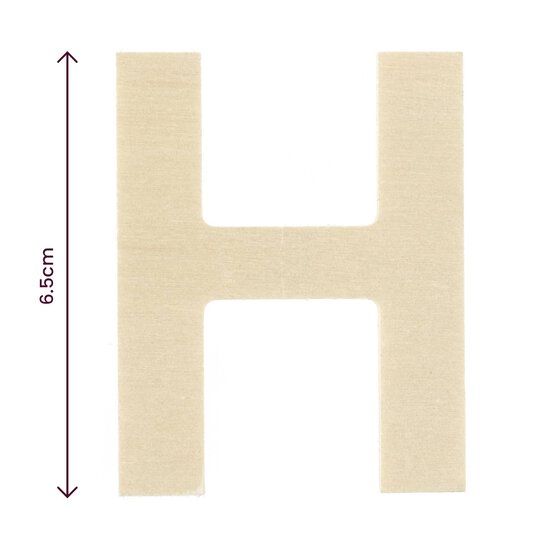 Small Wooden Letter H 6.5cm image number 4