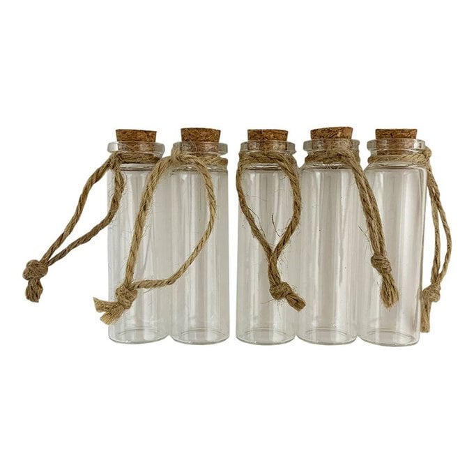Clear Mini Glass Bottles 5 Pack image number 1