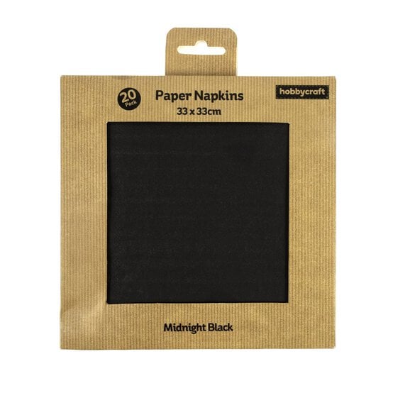 Midnight Black Napkins 20 Pack image number 4
