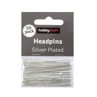 Silver Plated Ball Headpins 50 Pack