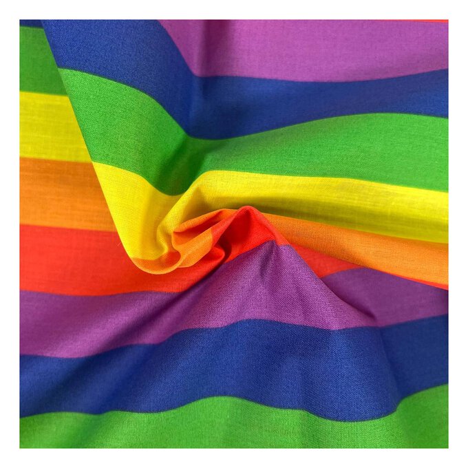 Multi Stripe Polycotton Fabric by the Metre Hobbycraft