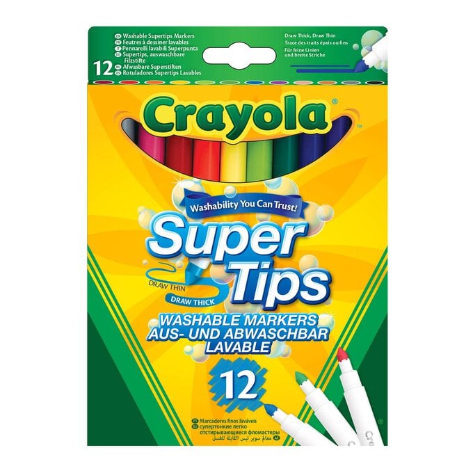 Crayola Supertips Superwashable Felt Tips 12 Pack image number 1