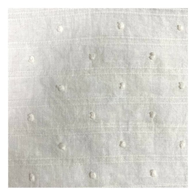 Ivory Crinkle Dobby Fabric by the Metre image number 1