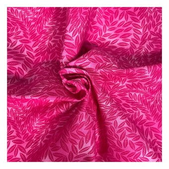 Fuchsia Cotton Textured Leaf Blender Fabric by the Metre
