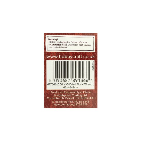 Red Dried Floral Wreath 46cm image number 6