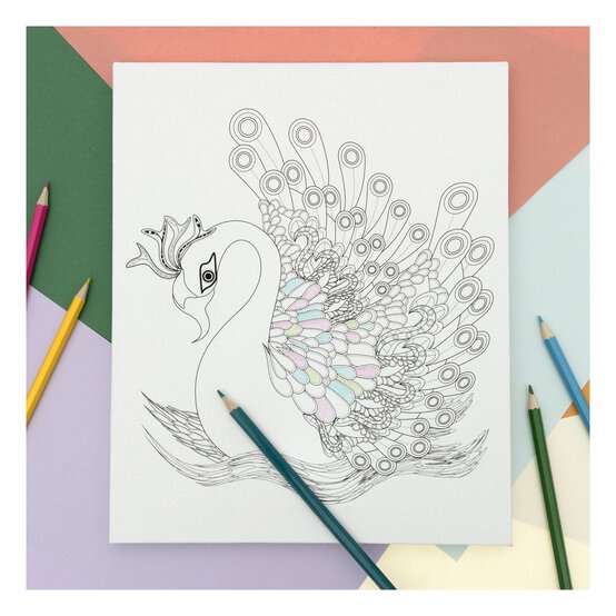 Swan Colour-in Canvas image number 2