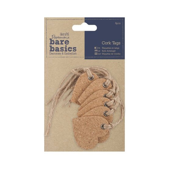 Papermania Heart Cork Gift Tags 6 Pack image number 1