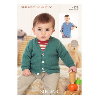 Sirdar Snuggly 4 Ply Cardigan and Waistcoat Digital Pattern 4576