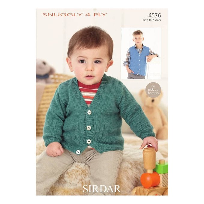 Sirdar Snuggly 4 Ply Cardigan and Waistcoat Digital Pattern 4576 image number 1