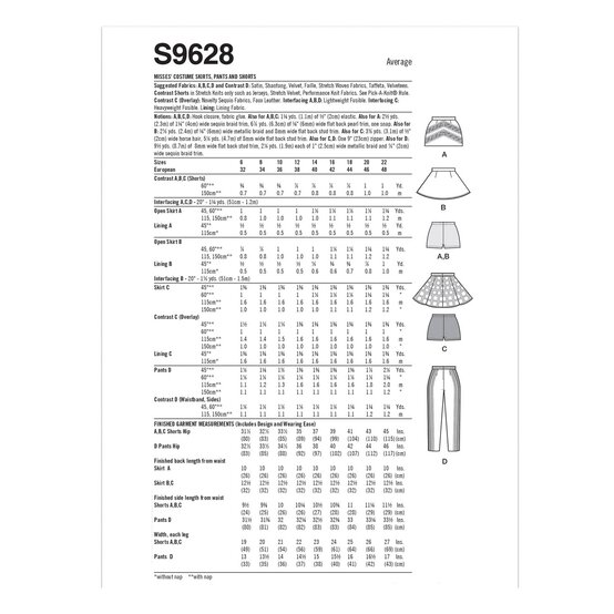 Simplicity Women's Costume Sewing Pattern S9628 (H5 6-14) image number 2