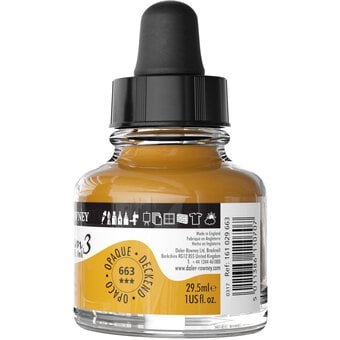 Daler-Rowney System3 Yellow Ochre Acrylic Ink 29.5ml image number 3
