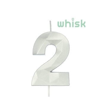 Whisk Silver Faceted Number 2 Candle