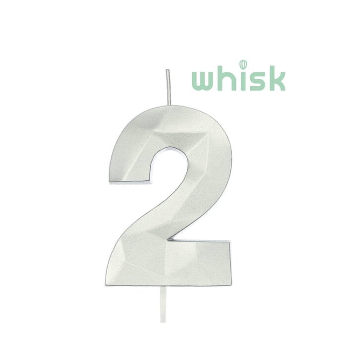 Whisk Silver Faceted Number 2 Candle image number 1