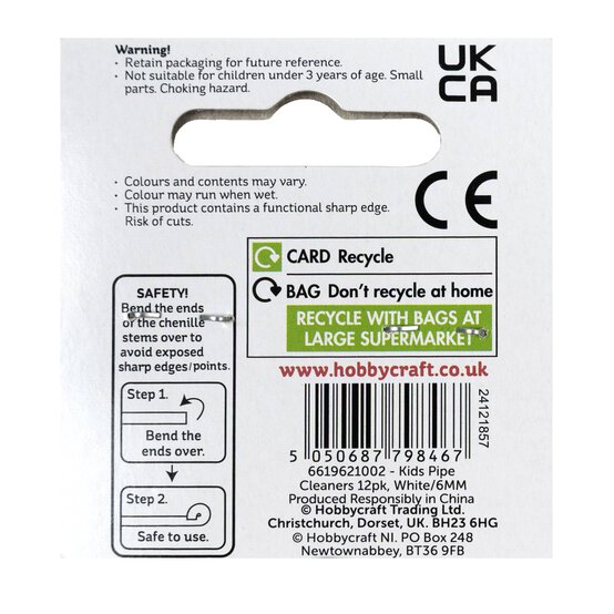 White Pipe Cleaners 12 Pack image number 5