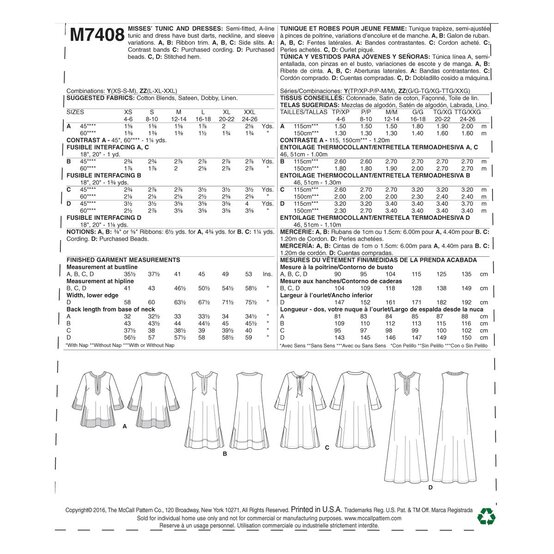 McCall’s Women's Dress Sewing Pattern M7408 (L-XXL) image number 2