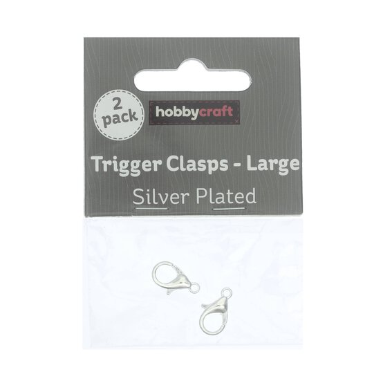 Silver Plated Trigger Clasp 15 x 6mm 2 Pack image number 1