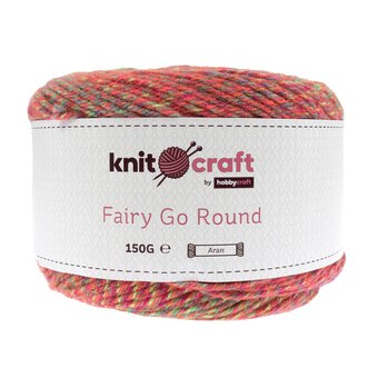 Knitcraft Pink Orange Green Fairy Go Round Aran Yarn 150g