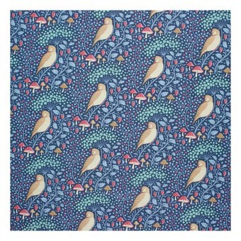 Tilda Hibernation Sleepy Bird Denim Fabric by the Metre image number 2