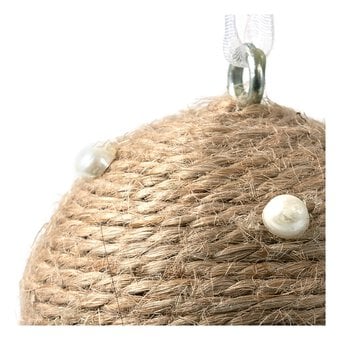 Pearl and Jute Ball Decoration 5cm image number 3
