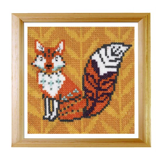 Trimits Fox Mini Cross Stitch Kit 13cm x 13cm image number 2