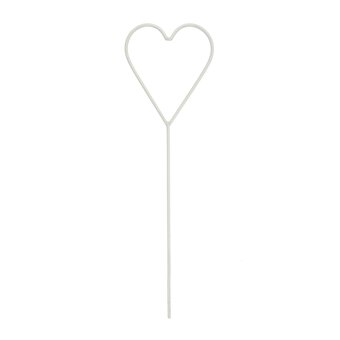 White Wire Heart Wand 30cm 