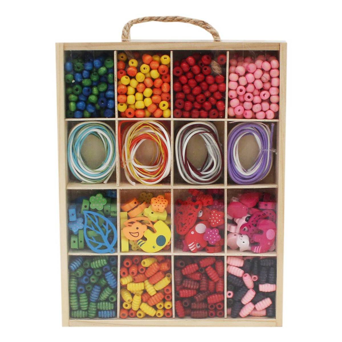 Assorted Wooden Bead Set 420g Hobbycraft