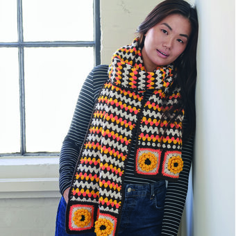 How to Crochet an Autumn Granny Square Scarf