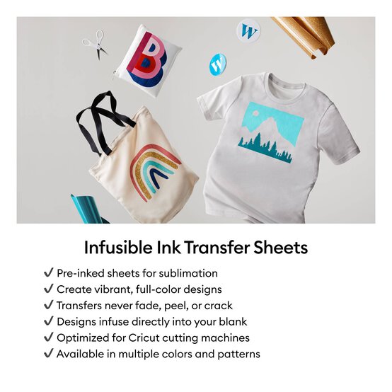 Cricut Infusible Ink Blue Paint Splash Transfer Sheets 2 Pack image number 5