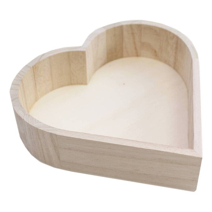 Wooden Heart Tray 20cm x 20cm x 5cm image number 1